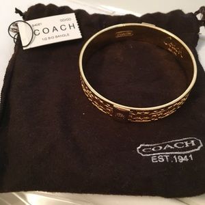 AUTHENTIC Coach Signature C Gold Bracelet